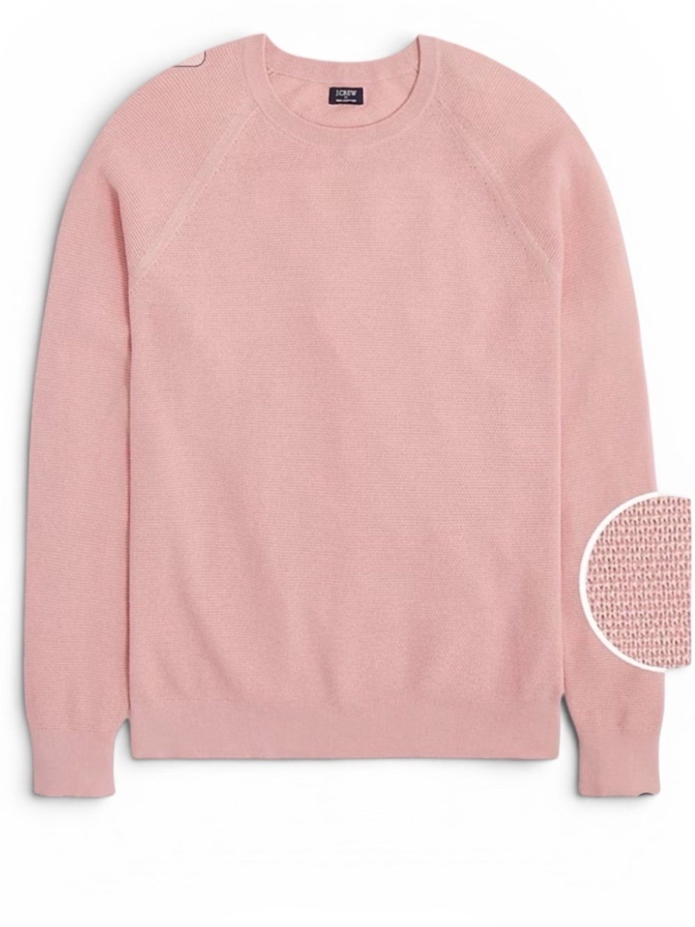 J.Crew Men’s Iced Quartz Pink Textured Knit Crewneck Sweater Light NWT Small